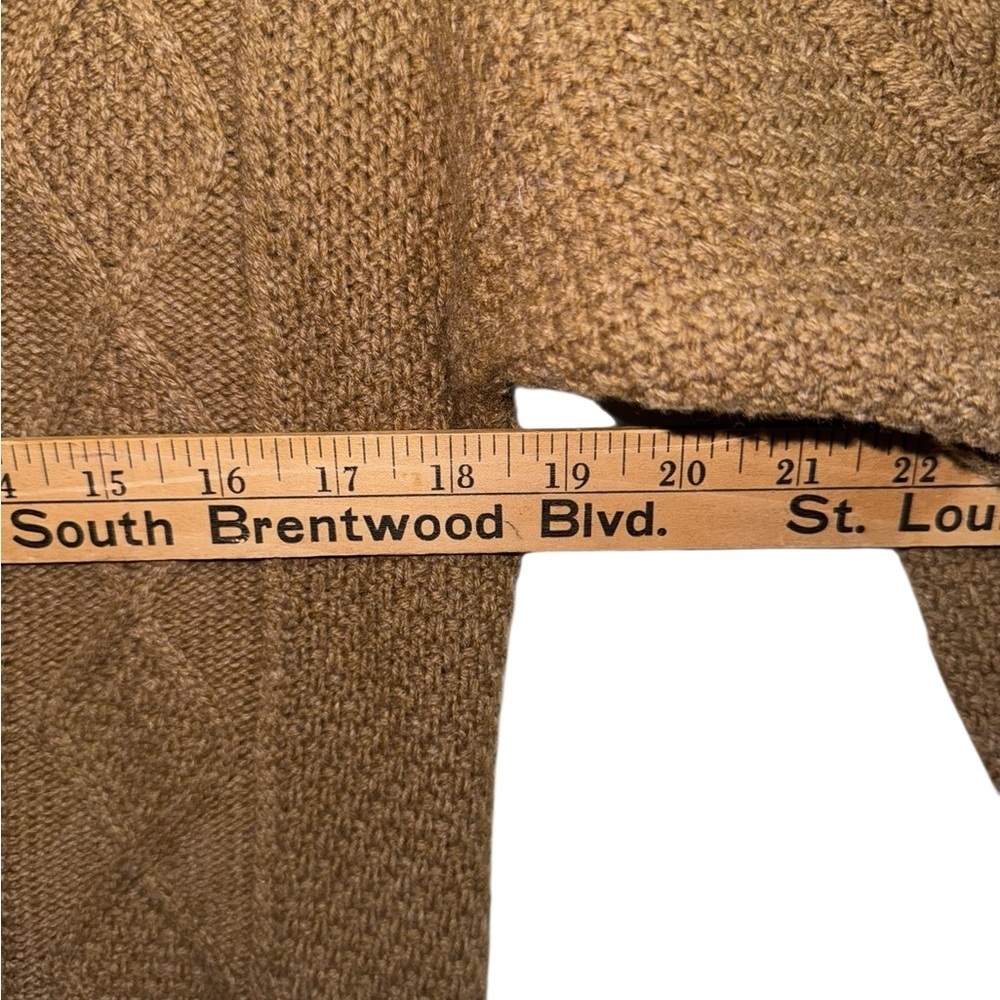 J.Crew Brown Chunky Cable Knit Wool Sweater Small Oversized Cozy - Picture 6 of 8